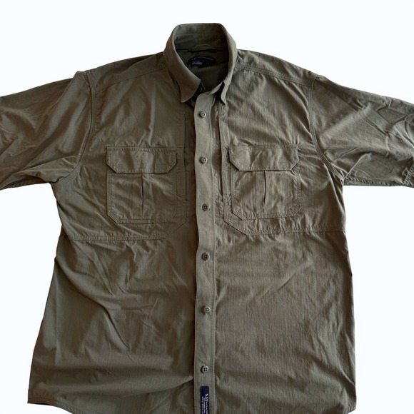 5.11 Tactical Other - 5.11 Tactical Ripstop Shirt Mens Large Olive Short Sleeve Utility Hiking Vented